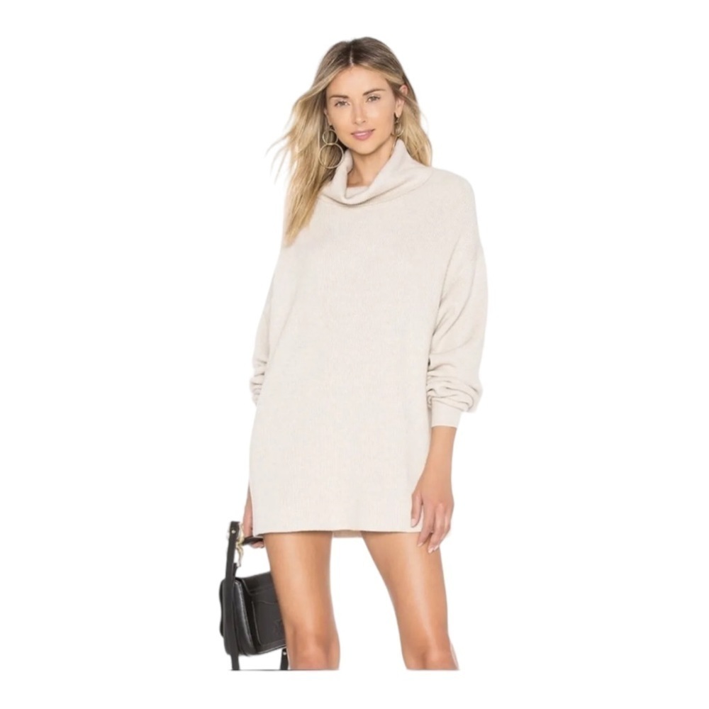 Free People Softly Structured Knit Tunic - Heathered Oatmeal